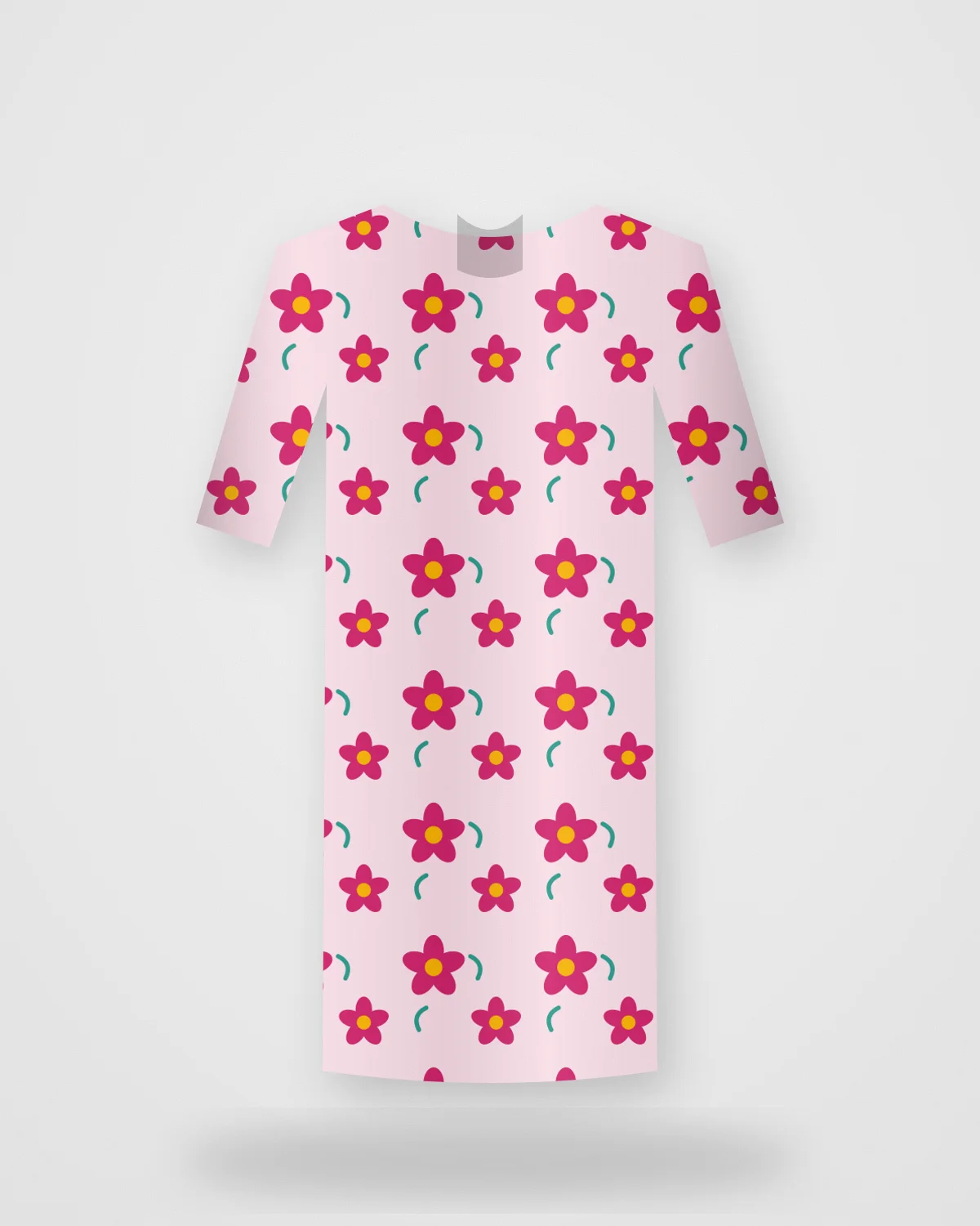 Magenta Floral Straight Kurta: Bold magenta florals at 50% off
